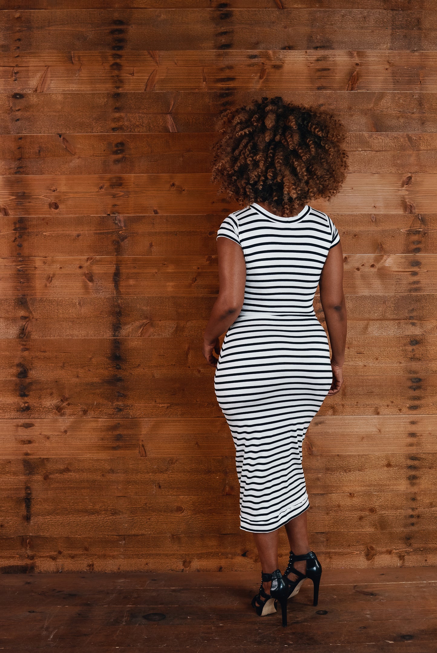 :: skripes :: stripe crew-neck pencil dress