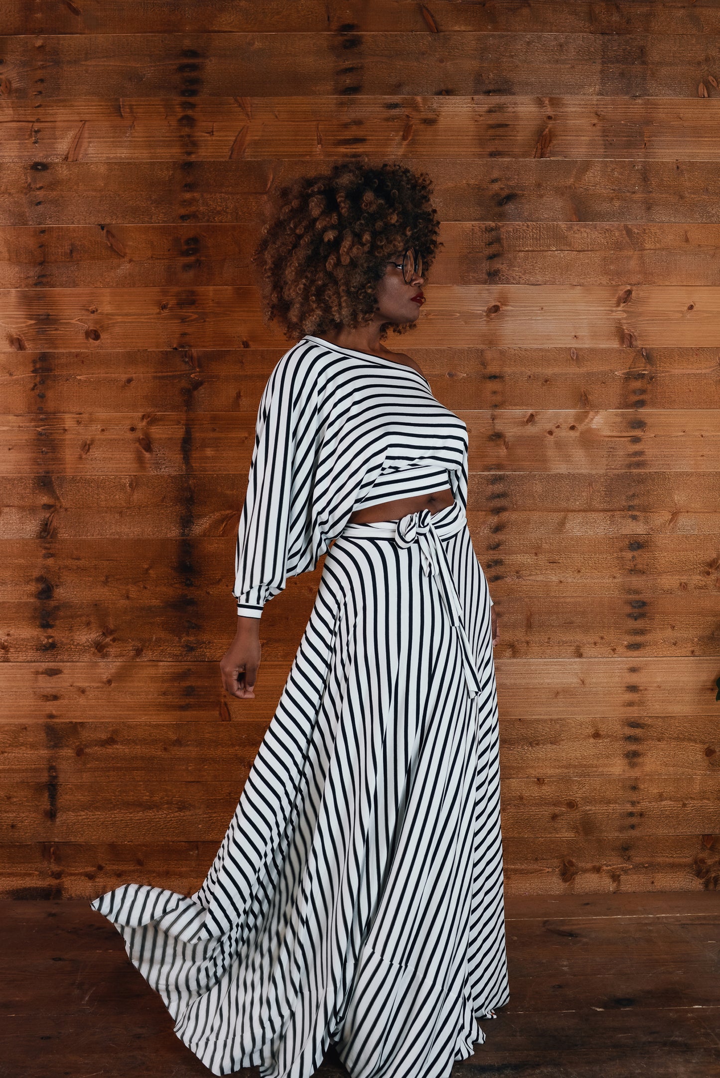 :: skripes :: stripe crop + circle skirt